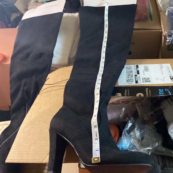 NWT. Maria Over the Knee Black Tall Boots. 4”Heel. Tie back. Sexy! Maria Boots - Picture 3 of 6
